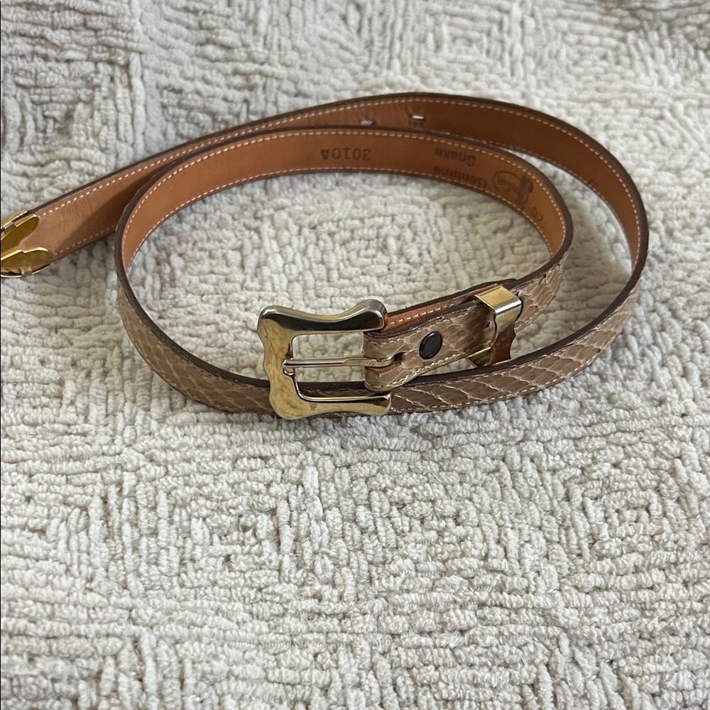 Justin Genuine Snake Belt size 28 gold buckle